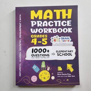 Math Practice Workbook Grade 4-5 1000+ Questions Brain Teaser Addition Algebra G